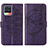 Leather Case Stands Butterfly Flip Cover Holder Y01B for Realme 8 4G Purple