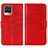 Leather Case Stands Butterfly Flip Cover Holder Y01B for Realme 8 4G Red