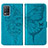 Leather Case Stands Butterfly Flip Cover Holder Y01B for Realme 8 5G Blue