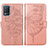 Leather Case Stands Butterfly Flip Cover Holder Y01B for Realme 9 5G India Rose Gold