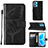 Leather Case Stands Butterfly Flip Cover Holder Y01B for Realme 9 Pro+ Plus 5G Black