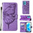 Leather Case Stands Butterfly Flip Cover Holder Y01B for Realme 9 Pro+ Plus 5G Clove Purple