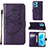 Leather Case Stands Butterfly Flip Cover Holder Y01B for Realme 9 Pro+ Plus 5G Purple