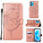 Leather Case Stands Butterfly Flip Cover Holder Y01B for Realme 9 Pro+ Plus 5G Rose Gold