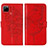 Leather Case Stands Butterfly Flip Cover Holder Y01B for Realme C12 Red