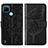 Leather Case Stands Butterfly Flip Cover Holder Y01B for Realme C21Y Black