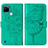 Leather Case Stands Butterfly Flip Cover Holder Y01B for Realme C25Y India Green