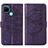 Leather Case Stands Butterfly Flip Cover Holder Y01B for Realme C25Y India Purple