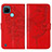 Leather Case Stands Butterfly Flip Cover Holder Y01B for Realme C25Y India Red