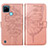 Leather Case Stands Butterfly Flip Cover Holder Y01B for Realme C25Y India Rose Gold