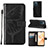 Leather Case Stands Butterfly Flip Cover Holder Y01B for Realme C31 Black