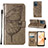 Leather Case Stands Butterfly Flip Cover Holder Y01B for Realme C31 Gray