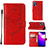 Leather Case Stands Butterfly Flip Cover Holder Y01B for Realme C35 Red