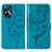 Leather Case Stands Butterfly Flip Cover Holder Y01B for Realme C55 Blue