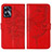 Leather Case Stands Butterfly Flip Cover Holder Y01B for Realme C55 Red