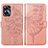 Leather Case Stands Butterfly Flip Cover Holder Y01B for Realme C55 Rose Gold