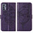 Leather Case Stands Butterfly Flip Cover Holder Y01B for Realme GT Master 5G Purple