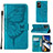 Leather Case Stands Butterfly Flip Cover Holder Y01B for Realme GT Neo3 5G Blue