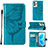 Leather Case Stands Butterfly Flip Cover Holder Y01B for Realme GT2 Pro 5G Blue