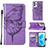 Leather Case Stands Butterfly Flip Cover Holder Y01B for Realme GT2 Pro 5G Clove Purple