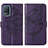 Leather Case Stands Butterfly Flip Cover Holder Y01B for Realme Narzo 30 5G Purple