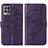 Leather Case Stands Butterfly Flip Cover Holder Y01B for Realme Narzo 50 4G Purple