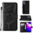 Leather Case Stands Butterfly Flip Cover Holder Y01B for Realme Narzo 50A Prime Black