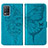Leather Case Stands Butterfly Flip Cover Holder Y01B for Realme Q3 5G Blue