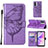 Leather Case Stands Butterfly Flip Cover Holder Y01B for Realme Q5i 5G Clove Purple