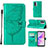 Leather Case Stands Butterfly Flip Cover Holder Y01B for Realme Q5i 5G Green