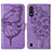 Leather Case Stands Butterfly Flip Cover Holder Y01B for Samsung Galaxy A01 SM-A015 Clove Purple