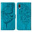 Leather Case Stands Butterfly Flip Cover Holder Y01B for Samsung Galaxy A02 Blue