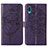 Leather Case Stands Butterfly Flip Cover Holder Y01B for Samsung Galaxy A02 Purple