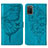Leather Case Stands Butterfly Flip Cover Holder Y01B for Samsung Galaxy A02s Blue