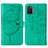 Leather Case Stands Butterfly Flip Cover Holder Y01B for Samsung Galaxy A02s Green