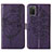 Leather Case Stands Butterfly Flip Cover Holder Y01B for Samsung Galaxy A02s Purple