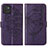 Leather Case Stands Butterfly Flip Cover Holder Y01B for Samsung Galaxy A03 Purple