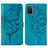 Leather Case Stands Butterfly Flip Cover Holder Y01B for Samsung Galaxy A03s Blue