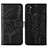 Leather Case Stands Butterfly Flip Cover Holder Y01B for Samsung Galaxy A11 Black