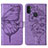 Leather Case Stands Butterfly Flip Cover Holder Y01B for Samsung Galaxy A11 Clove Purple