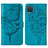 Leather Case Stands Butterfly Flip Cover Holder Y01B for Samsung Galaxy A12 5G Blue