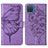 Leather Case Stands Butterfly Flip Cover Holder Y01B for Samsung Galaxy A12 Nacho Clove Purple