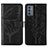 Leather Case Stands Butterfly Flip Cover Holder Y01B for Samsung Galaxy A15 4G Black