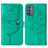 Leather Case Stands Butterfly Flip Cover Holder Y01B for Samsung Galaxy A15 4G Green