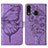 Leather Case Stands Butterfly Flip Cover Holder Y01B for Samsung Galaxy A20 Clove Purple