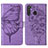 Leather Case Stands Butterfly Flip Cover Holder Y01B for Samsung Galaxy A21 Clove Purple