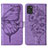 Leather Case Stands Butterfly Flip Cover Holder Y01B for Samsung Galaxy A21s Clove Purple