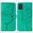 Leather Case Stands Butterfly Flip Cover Holder Y01B for Samsung Galaxy A21s Green