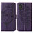 Leather Case Stands Butterfly Flip Cover Holder Y01B for Samsung Galaxy A21s Purple