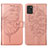 Leather Case Stands Butterfly Flip Cover Holder Y01B for Samsung Galaxy A21s Rose Gold